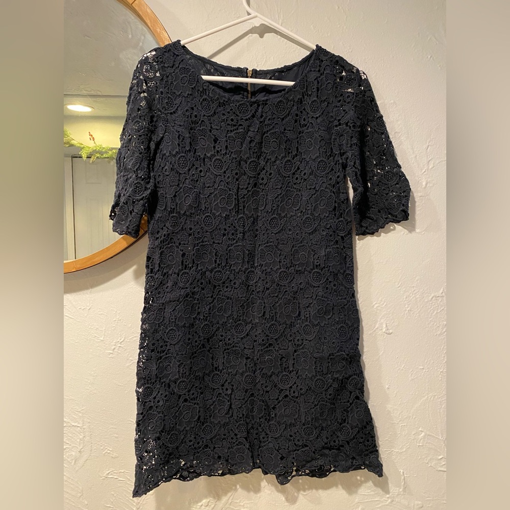 See by Chloe Dark Blue Lace Up Dress